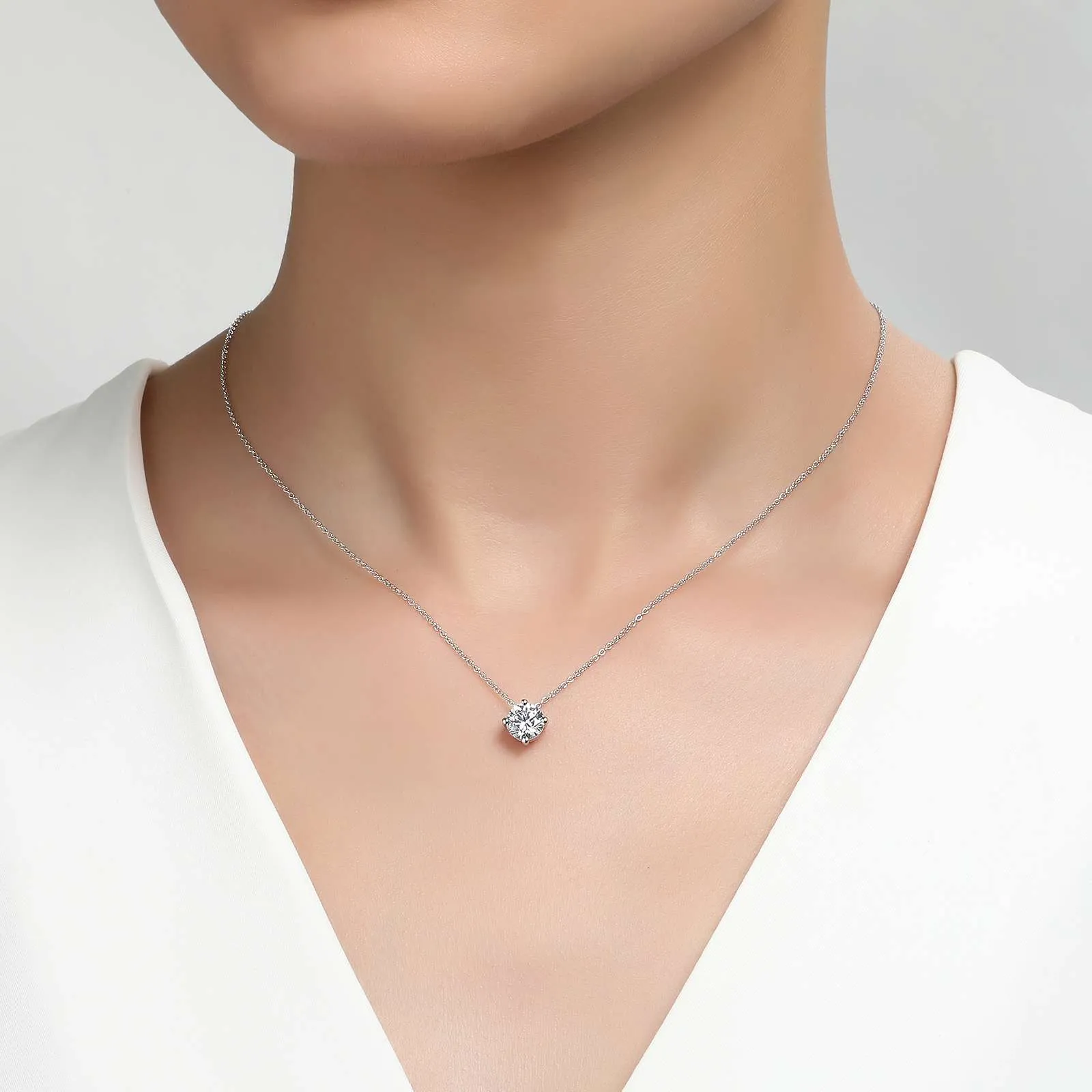 1.0 CTW Solitaire Necklace