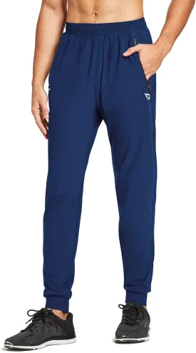 baleaf Men's Joggers Pants Athletic Workout Track Running Gym Lightweight Quick Dry Tapered Jogger Zipper Pockets