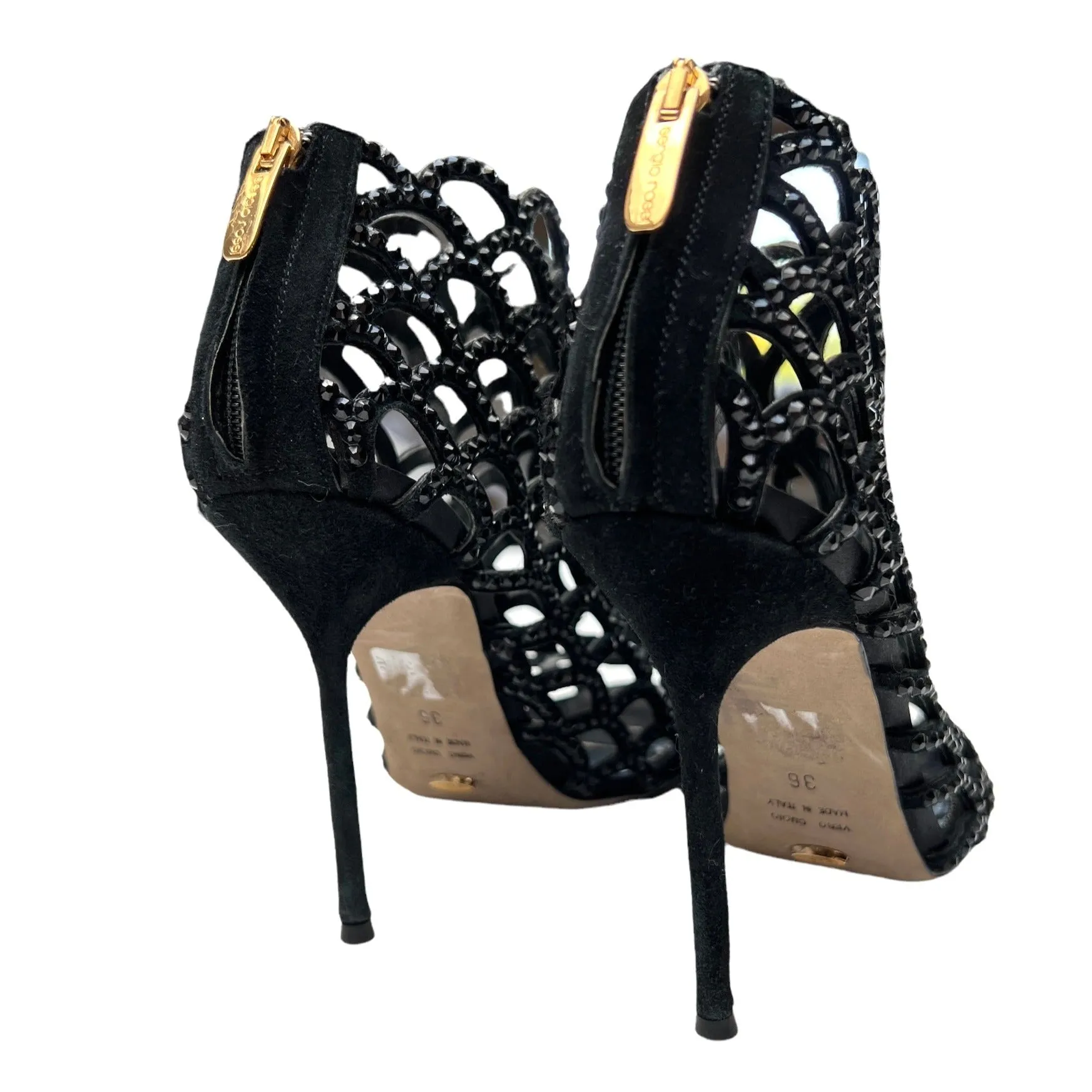 Black Crystal Heels - 5.5
