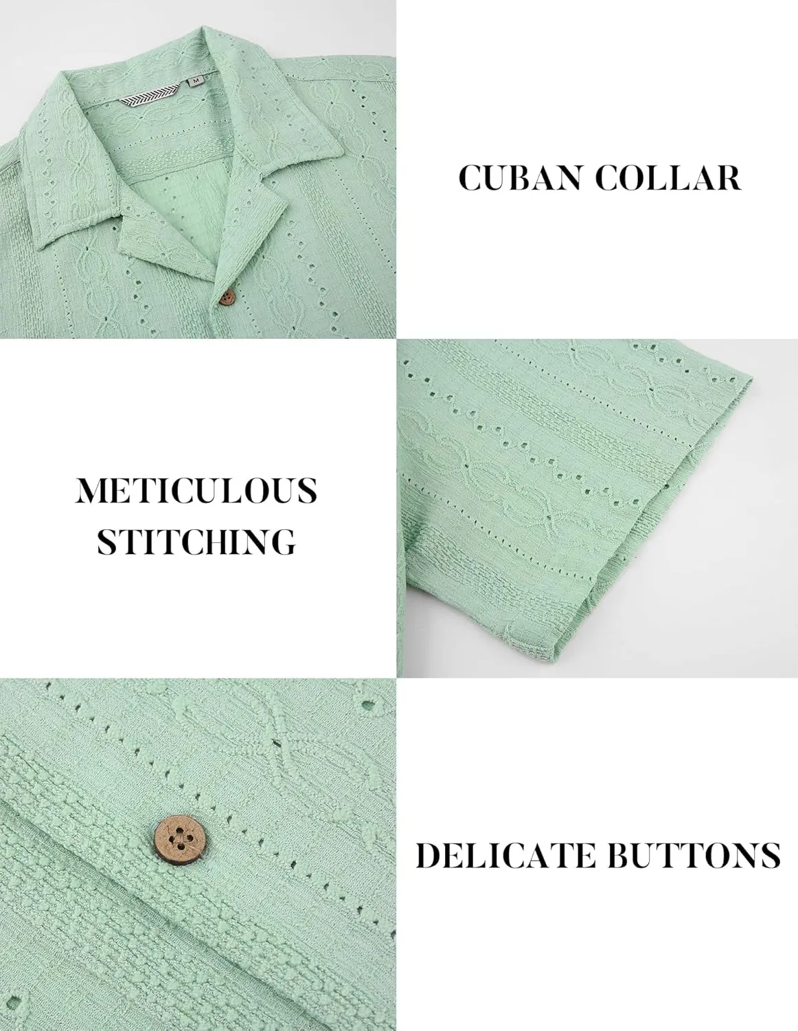 Damipow Mens Casual Button Down Shirts Short Sleeve Fashion Vacation Beach Shirts