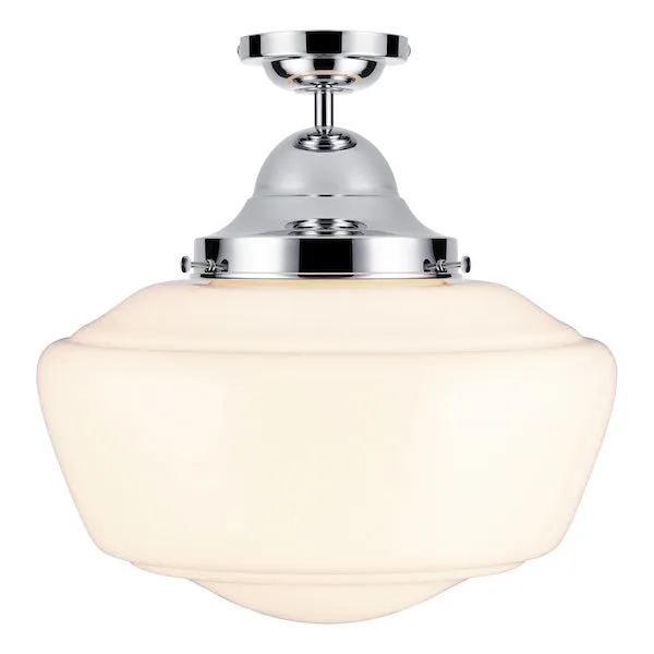 David Hunt Rydal Bathroom Ceiling Light Opal Glass IP44