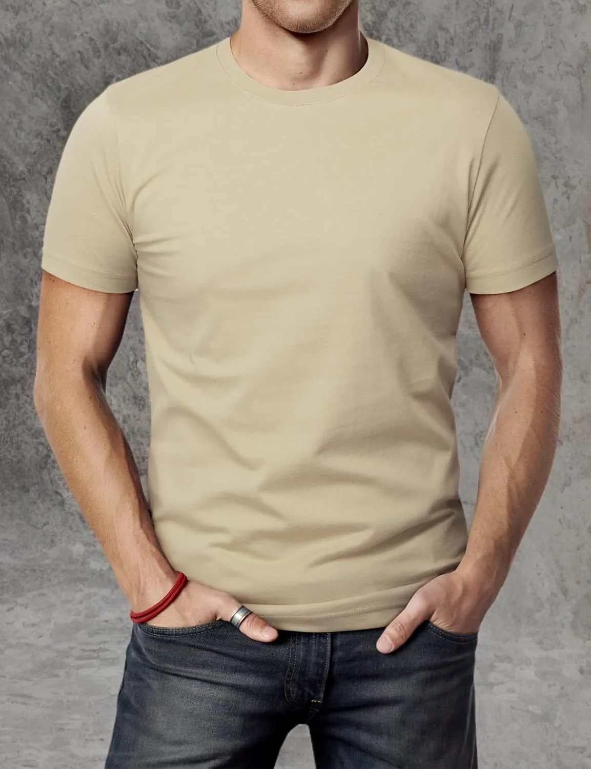 H2H Mens Casual Slim Fit Short Sleeve T-Shirts Soft Lightweight V-Neck/Crew-Neck Size XS to 3XL