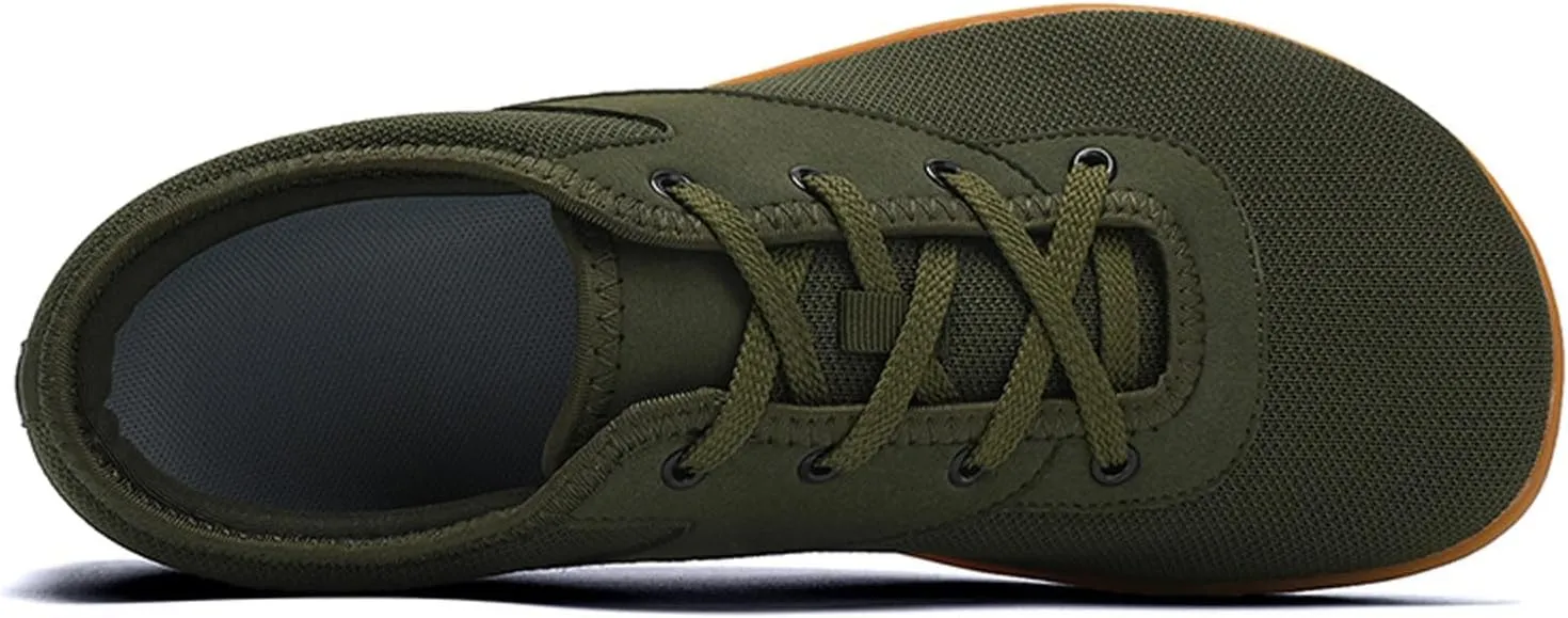 Minimalist Barefoot Shoes Womens Mens | Zero Drop Sole | Wide Toe Box | Fashion Canvas Sneakers Casual Walking Shoes Cross Trainer City Road Running Shoes