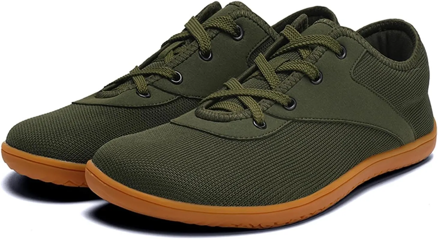 Minimalist Barefoot Shoes Womens Mens | Zero Drop Sole | Wide Toe Box | Fashion Canvas Sneakers Casual Walking Shoes Cross Trainer City Road Running Shoes