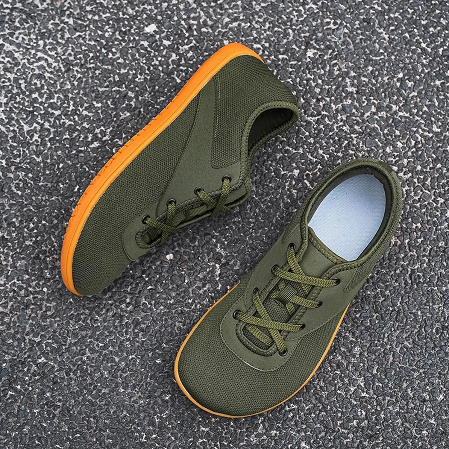 Minimalist Barefoot Shoes Womens Mens | Zero Drop Sole | Wide Toe Box | Fashion Canvas Sneakers Casual Walking Shoes Cross Trainer City Road Running Shoes