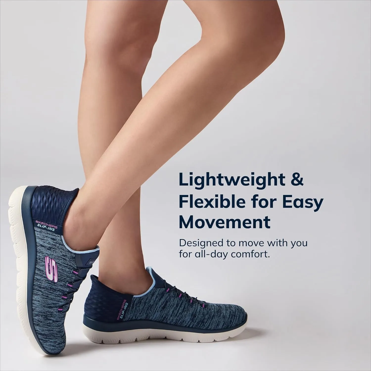Skechers Women's Summits Hands-Free Slip-Ins  Memory Foam Insole, Heel Pillow, Vegan Materials Sneakers
